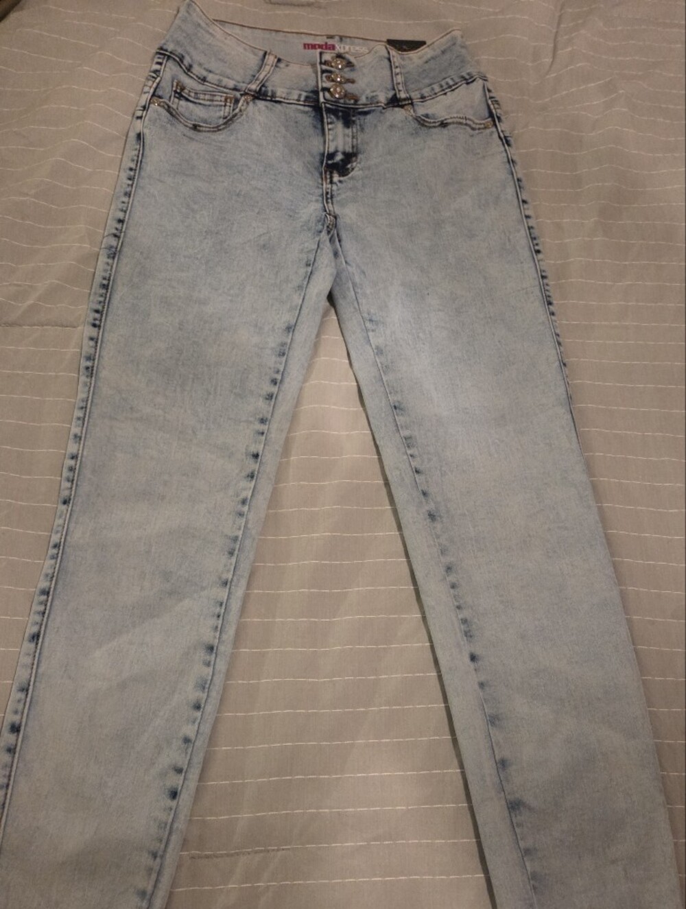 NWT MX JEANS Butt Lift Mid Rise Light Acid Wash Skinny